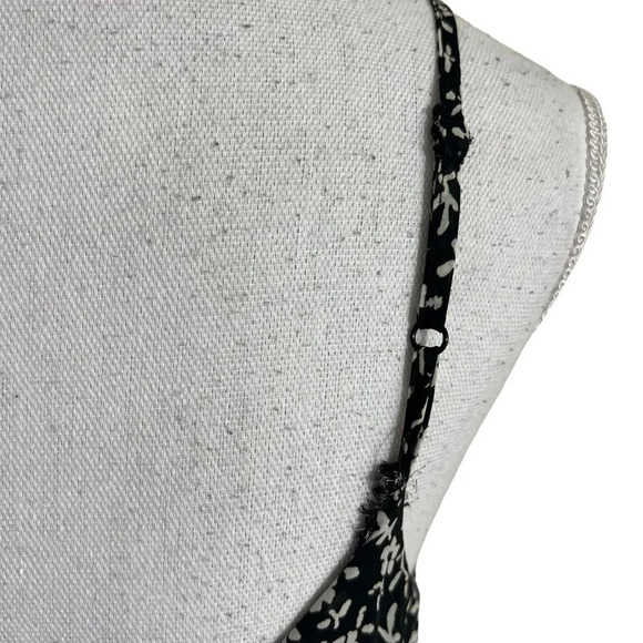 Aqua Black and White Floral Dress Size XS Asymmetrical Hem Spaghetti Straps - Picture 10 of 11